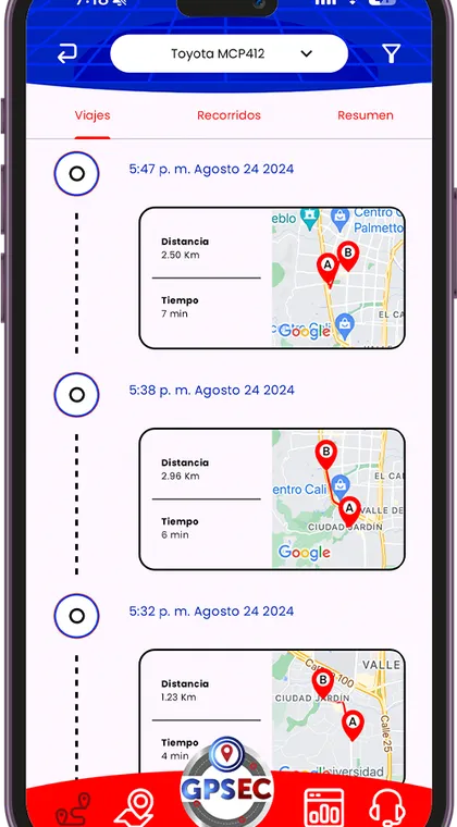 Pantalla 3 de la app GPSEC